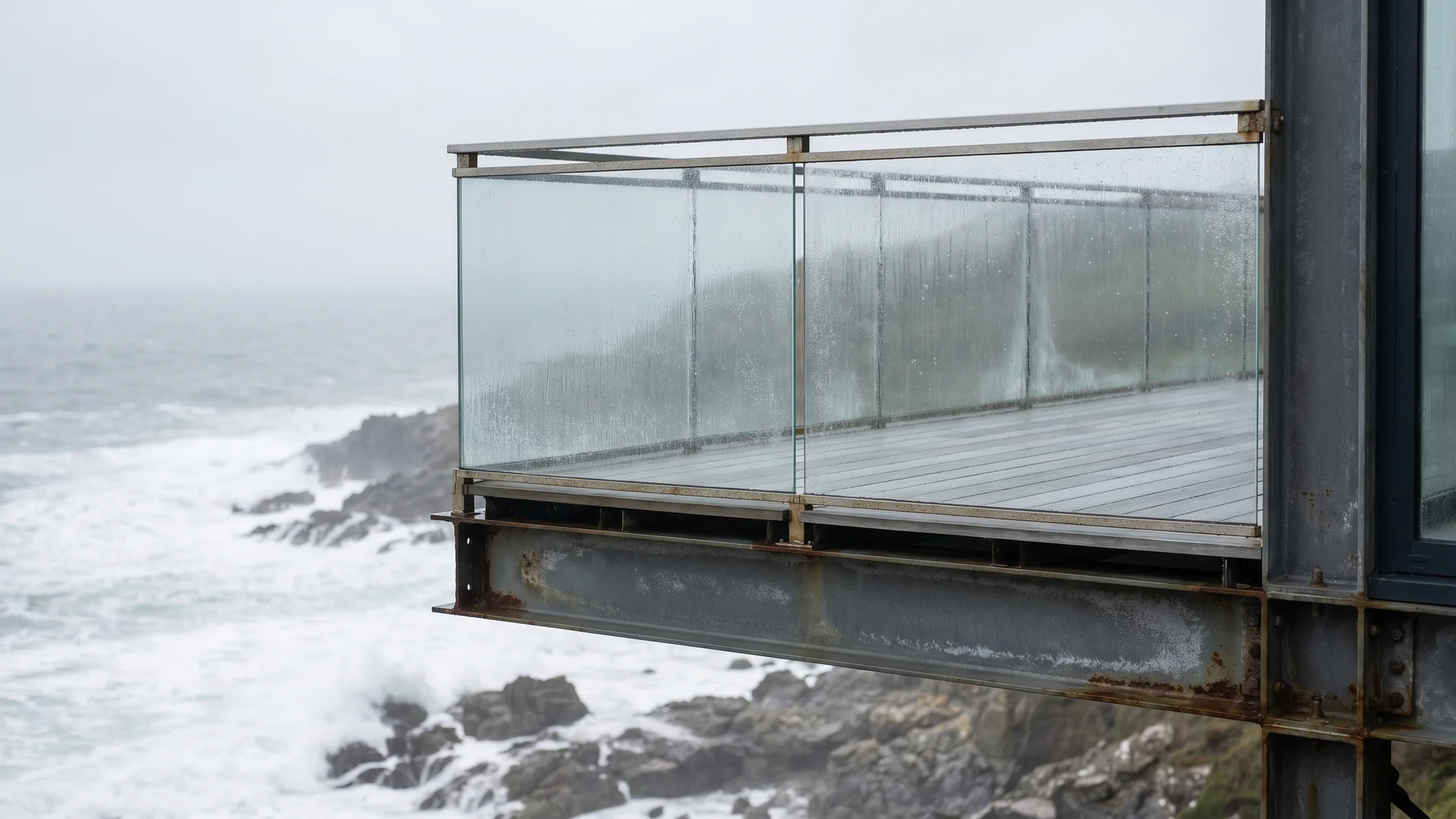 Cantilevered balcony — Orange County coast